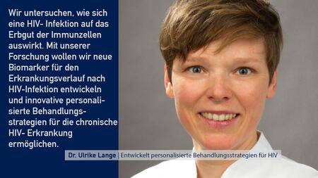 Porträtbild und Zitat von Dr. Ulrike Lange anlässlich des Welt-AIDS-Tages 2021