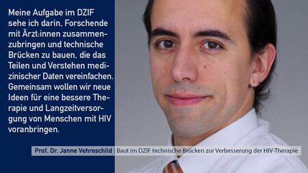 Porträtbild und Zitat von Prof. Dr. Jörg-Janne Vehreschild anlässlich des Welt-AIDS-Tages 2021