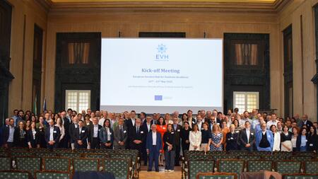 Group photo of around 160 participants at the EVH kick-off meeting