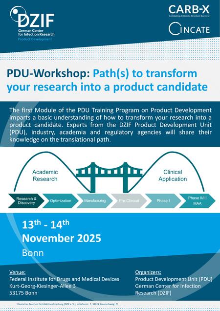 PDU-Workshop: "Path(s) to transform your research into a product candidate"