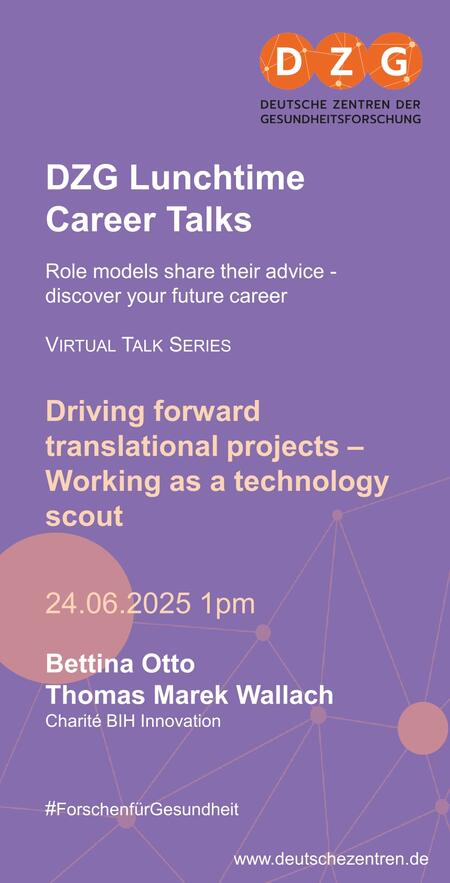 DZG Lunchtime Career Talk: "Driving forward translational projects—working as a technology scout"