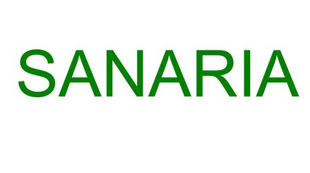 The image shows the logo of "SANARIA" in green uppercase letters on a white background.