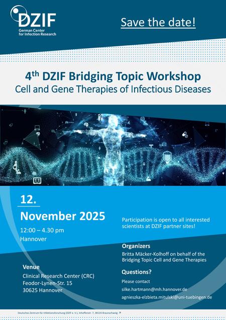 4th DZIF Bridging Topic Workshop—Cell and Gene Therapies of Infectious Diseases
