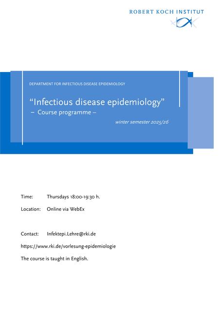 Seminarreihe "Infektionsepidemiologie"