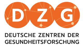 Drei orange Kreise mit den einzelnen Buchstaben D Z G in einer Reihe, darunter der Schriftzug Deutsche Zentren der Gesundheitsforschung