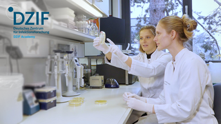Two scientists in a laboratory