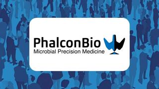 The PhalconBio logo appears on a blue background featuring silhouettes of people.