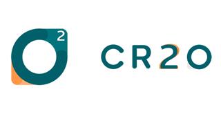 Logo des Unternehmens CR2O mit stilisiertem Schriftzug in Blaugrün und orangefarbenen Akzenten.