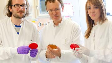 Focus on Helicobacter (from left): Dr Florent Ailloud, Prof Sebastian Suerbaum and Iratxe Estibariz